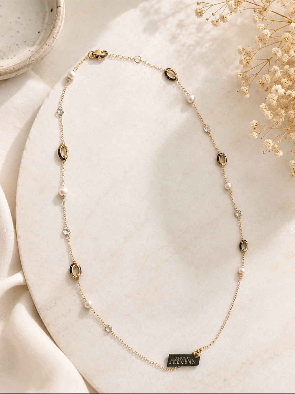 Laundry By Shelli Segal Gold and Pearl Necklace